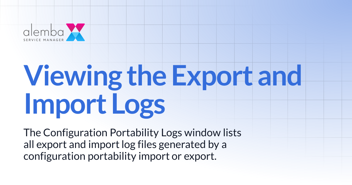 Viewing the Export and Import Logs | ASM EOS 10.5