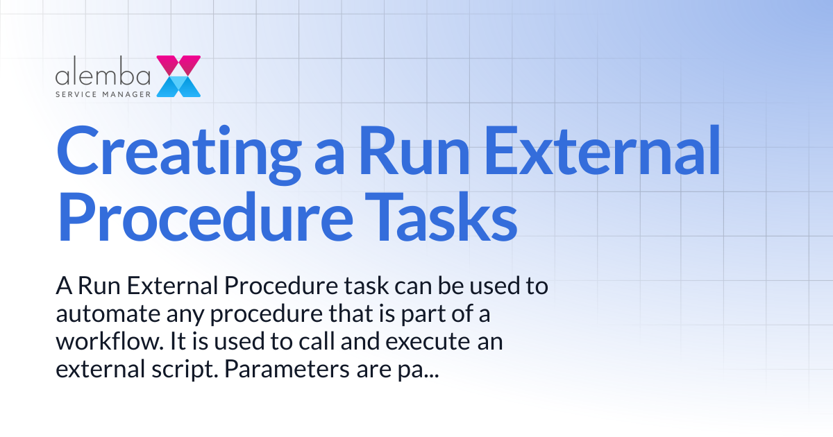 Creating a Run External Procedure Tasks | ASM EOS 10.5