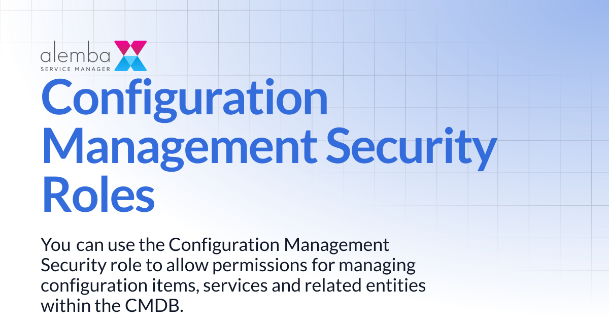 Configuration Management Security Roles | ASM EOS 10.5