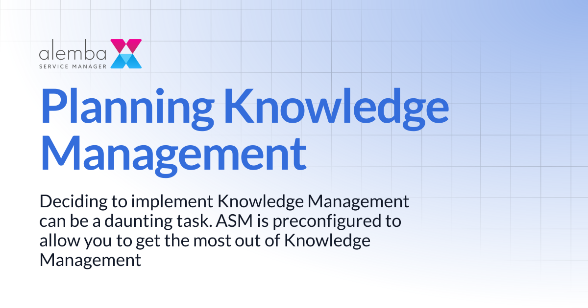 Planning Knowledge Management | ASM EOS 10.5