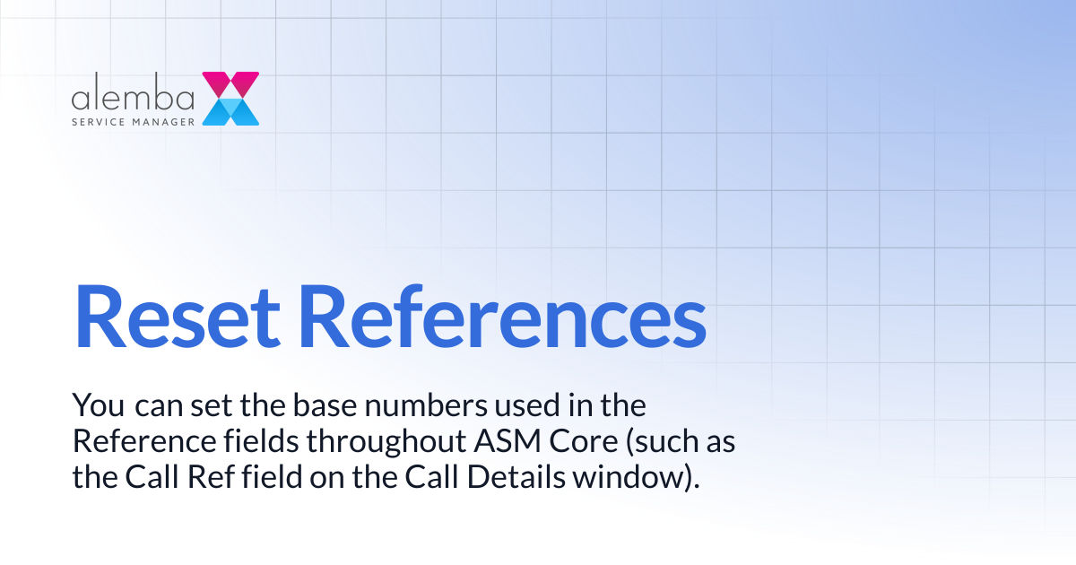 Reset References | ASM EOS 10.5