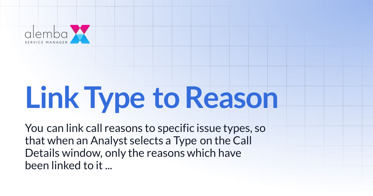 Link Type to Reason | ASM EOS 10.5