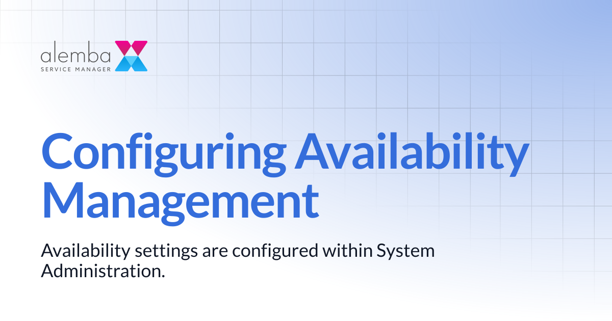 Configuring Availability Management | ASM EOS 10.5