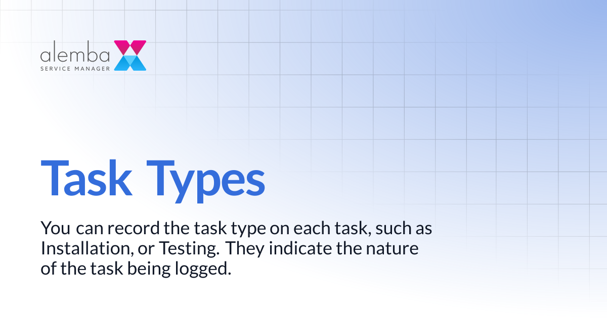 Task Types | ASM EOS 10.5