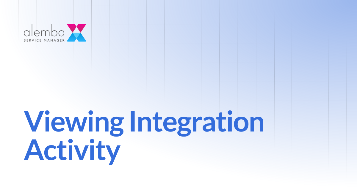 Viewing Integration Activity | ASM EOS 10.5