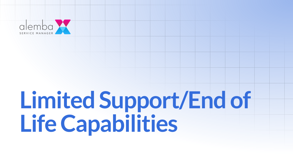 Limited Support/End of Life Capabilities | ASM EOS 10.5