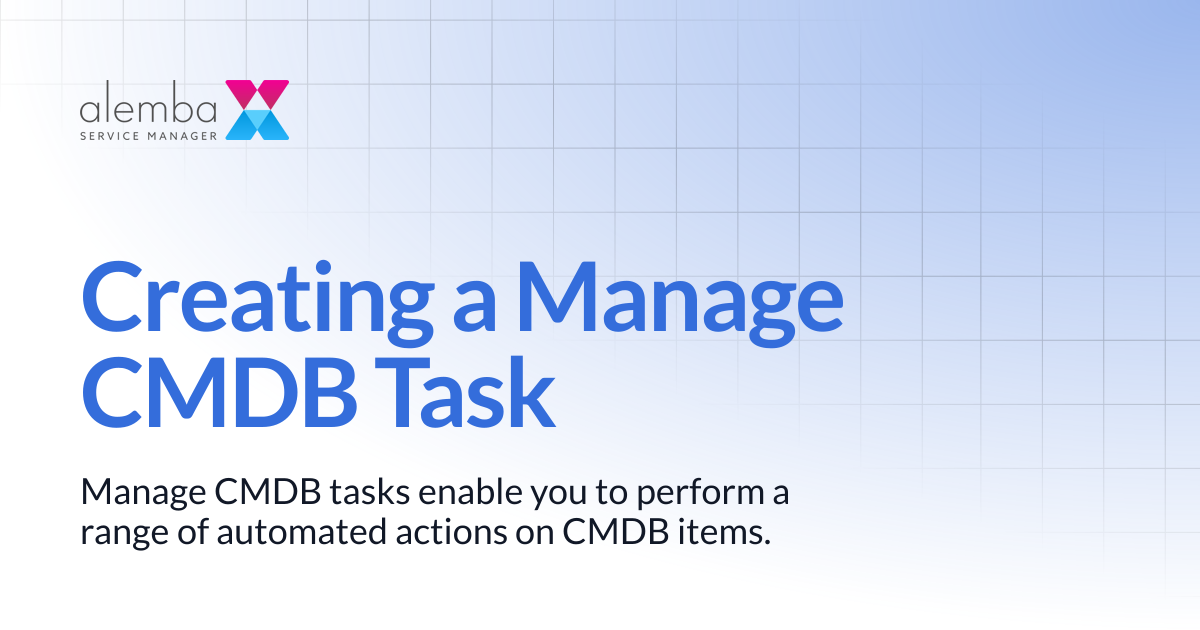 Creating a Manage CMDB Task | ASM GAIA 10.4