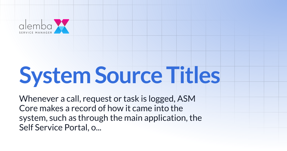 System Source Titles | ASM GAIA 10.4