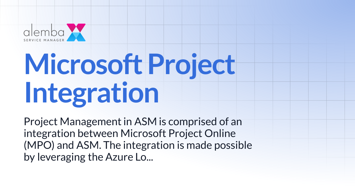 Microsoft Project Integration | ASM GAIA 10.4