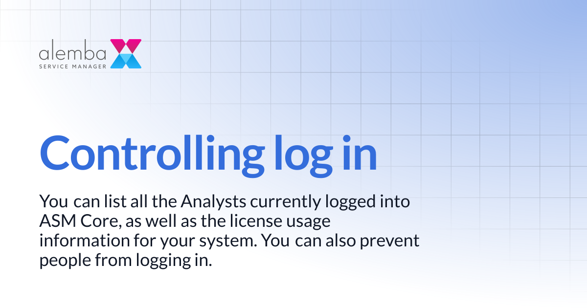 Controlling log in | ASM Hermes