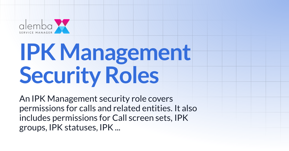 IPK Management Security Roles | ASM Hermes