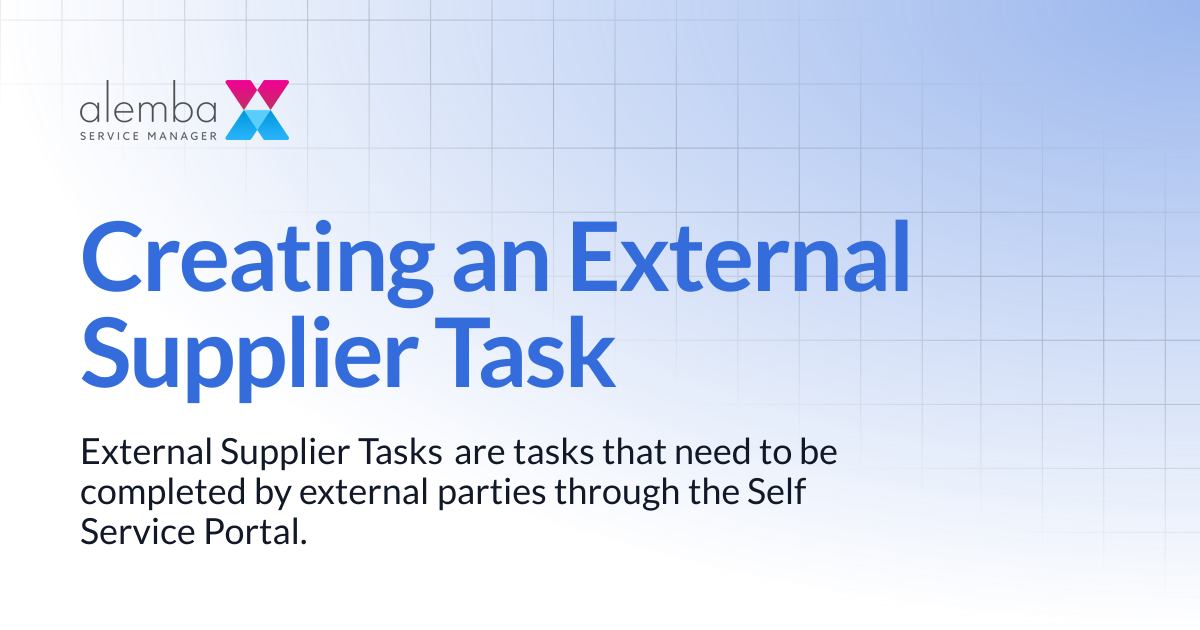 Creating an External Supplier Task | ASM Legacy Product Documentation