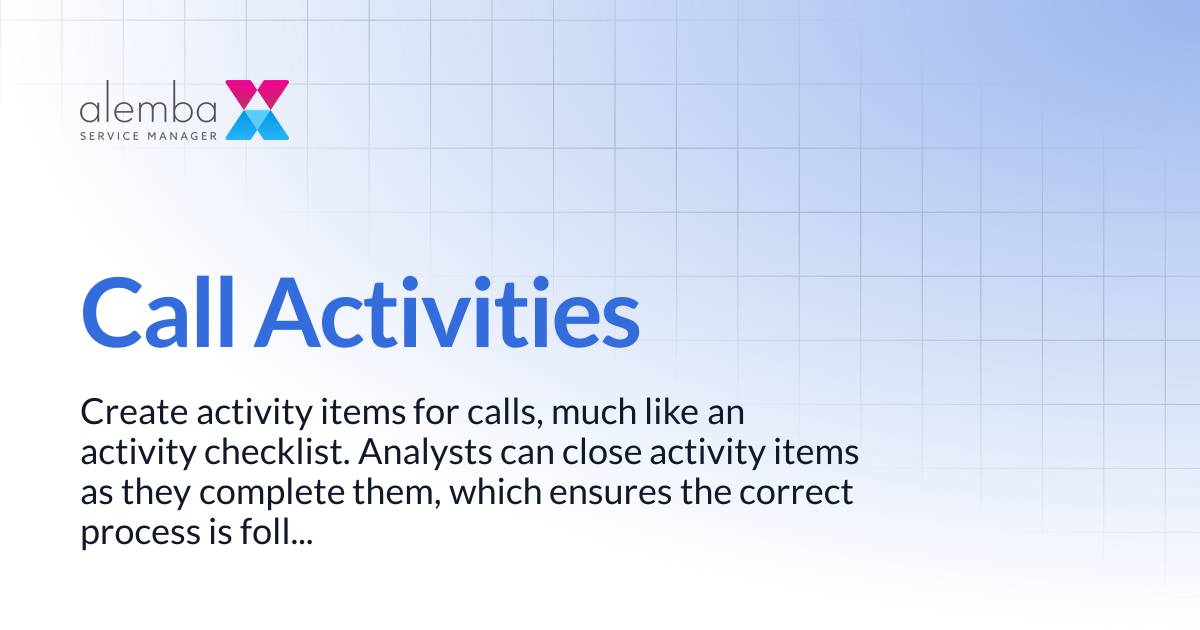 Call Activities | ASM Legacy Product Documentation