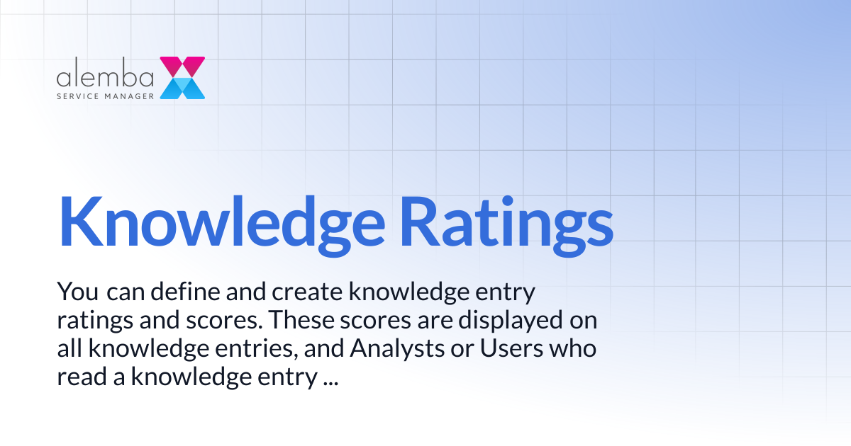Knowledge Ratings | ASM Legacy Product Documentation
